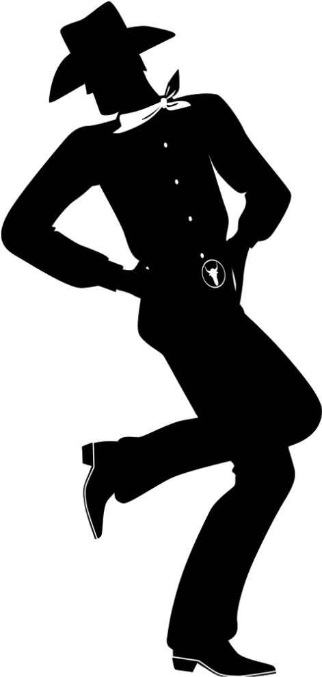 Line Dancing Couple Silhouette - Silhouette Line Dancer Png Clipart (471x988), Png Download
