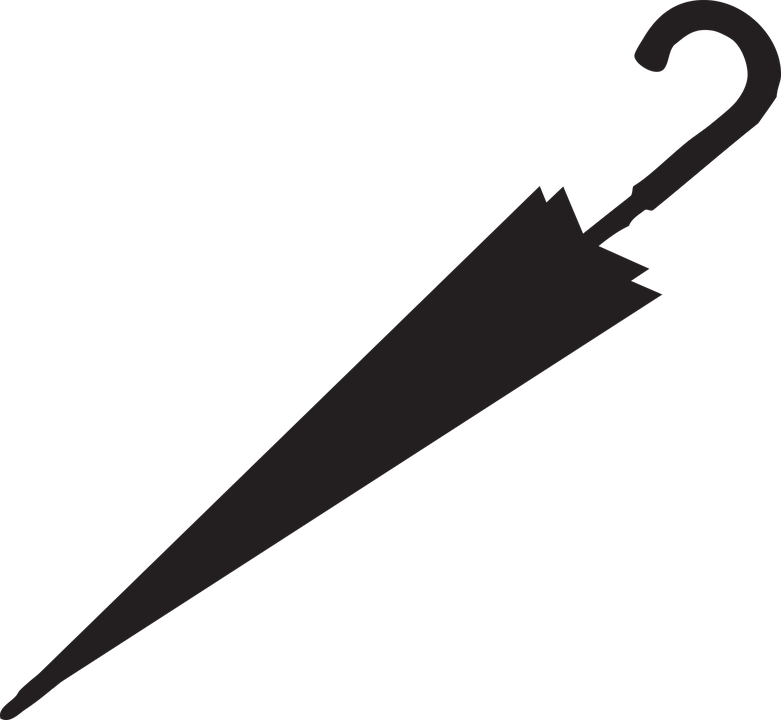 Transparent Umbrella Raindrops Clipart - Kapalı Şemsiye Vektörel Png (781x720), Png Download