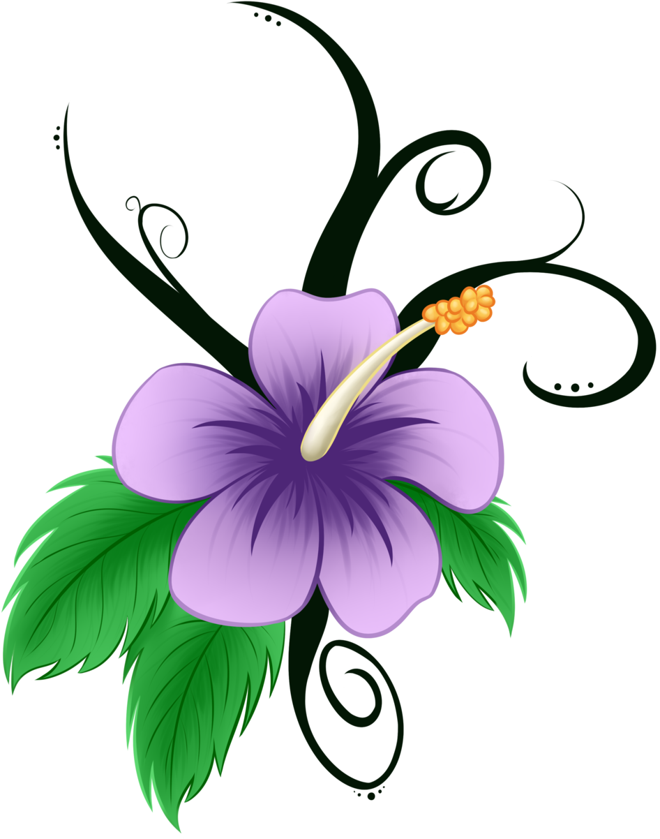 Hawaiian Flower Clip Art - Cartoon Flowers Images Hd - Png Download (1024x1253), Png Download