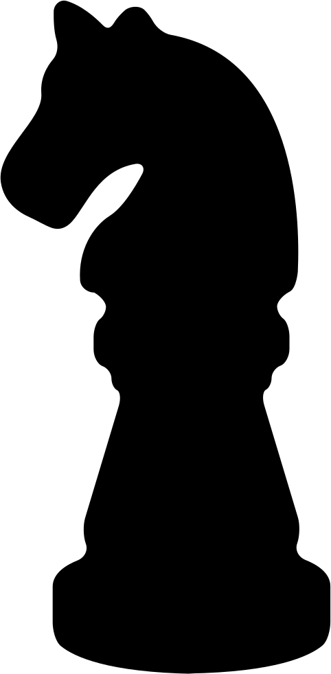Black Horse Chess Piece Shape - Png Clipart Horse Chess Piece Transparent Png (482x981), Png Download