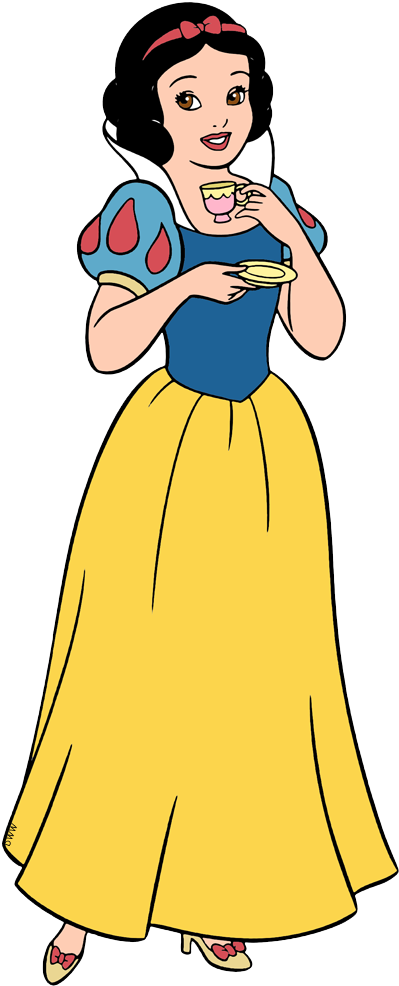 Snow White With An Apple Clipart (406x988), Png Download