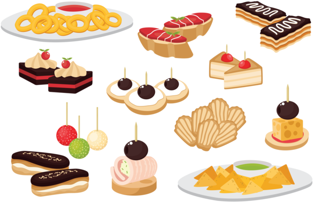 Canape Snacks Appetizer Vector - Hors D Oeuvre Clipart - Png Download (700x490), Png Download