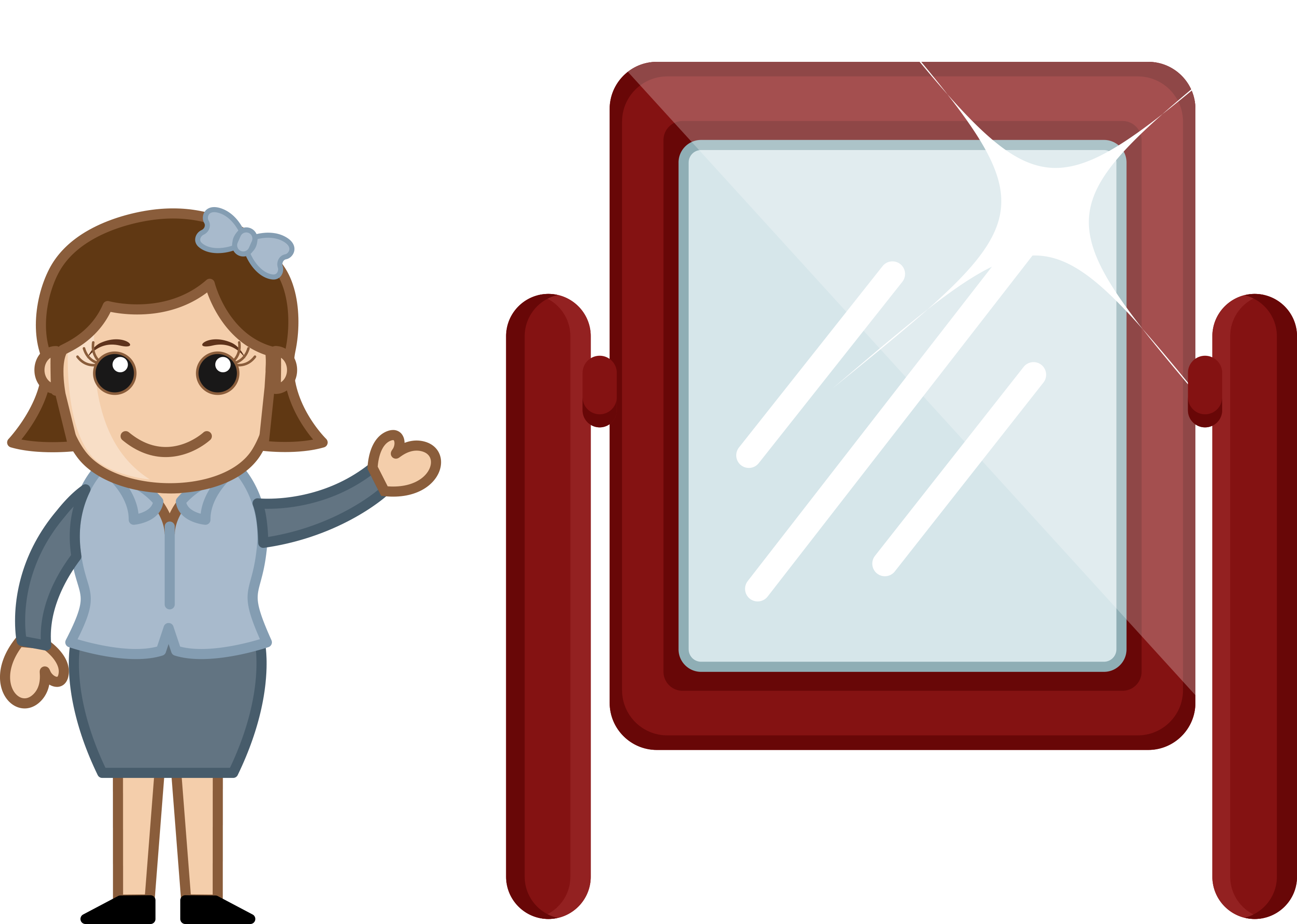 Girl Clipart Mirror - Speaking In Front Of A Mirror - Png Download (3000x2137), Png Download