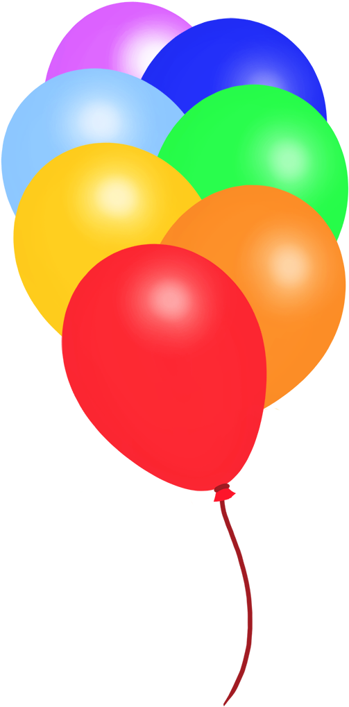 Rainbow Colored Balloon Clipart - Rainbow Balloons Clipart - Png Download (708x1063), Png Download