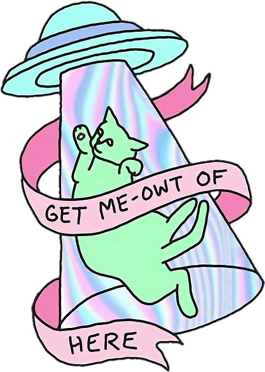 #vaporwave #aesthetic #cats #tumblr #alien #edgy - Alien Tumblr Png Clipart (600x816), Png Download
