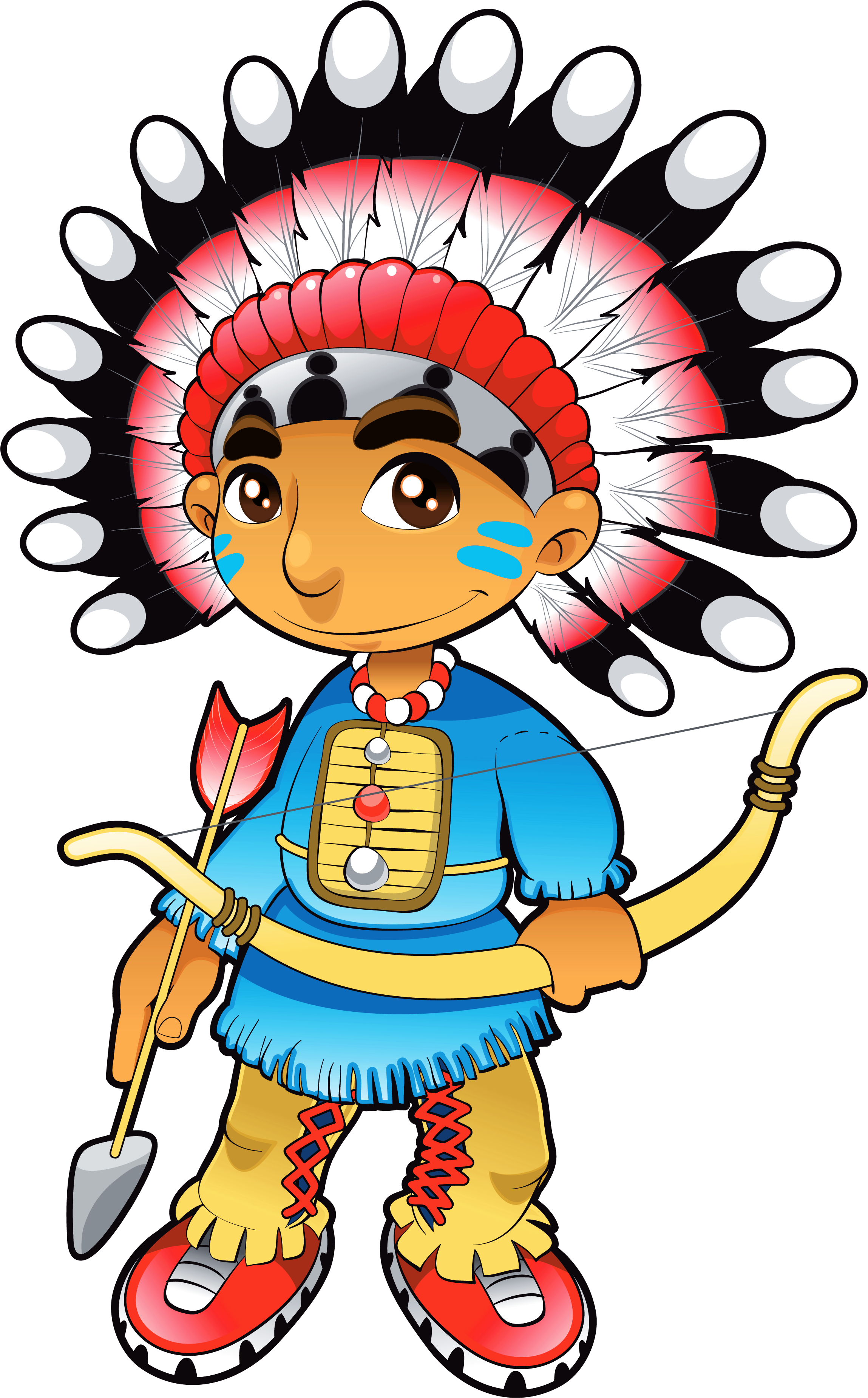 Thanksgiving Border Clipart Native Picture Black And - Cartoon Indianer - Png Download (2641x3933), Png Download