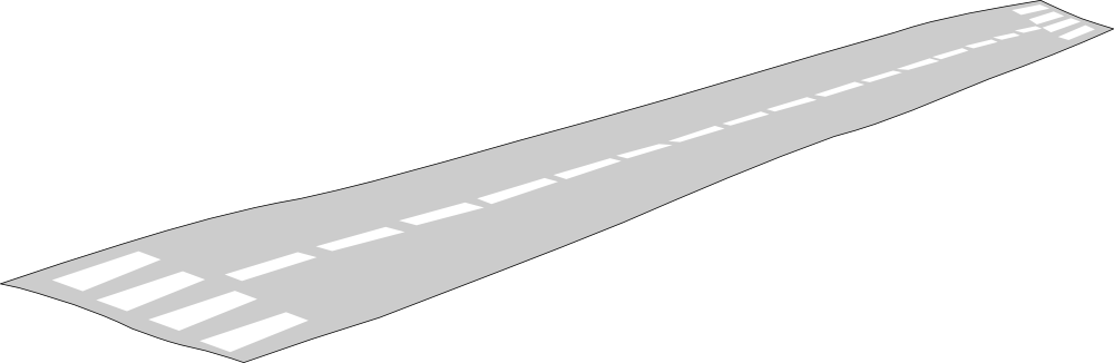 Transparent Airport Clipart - Plane Runway Png (1000x326), Png Download