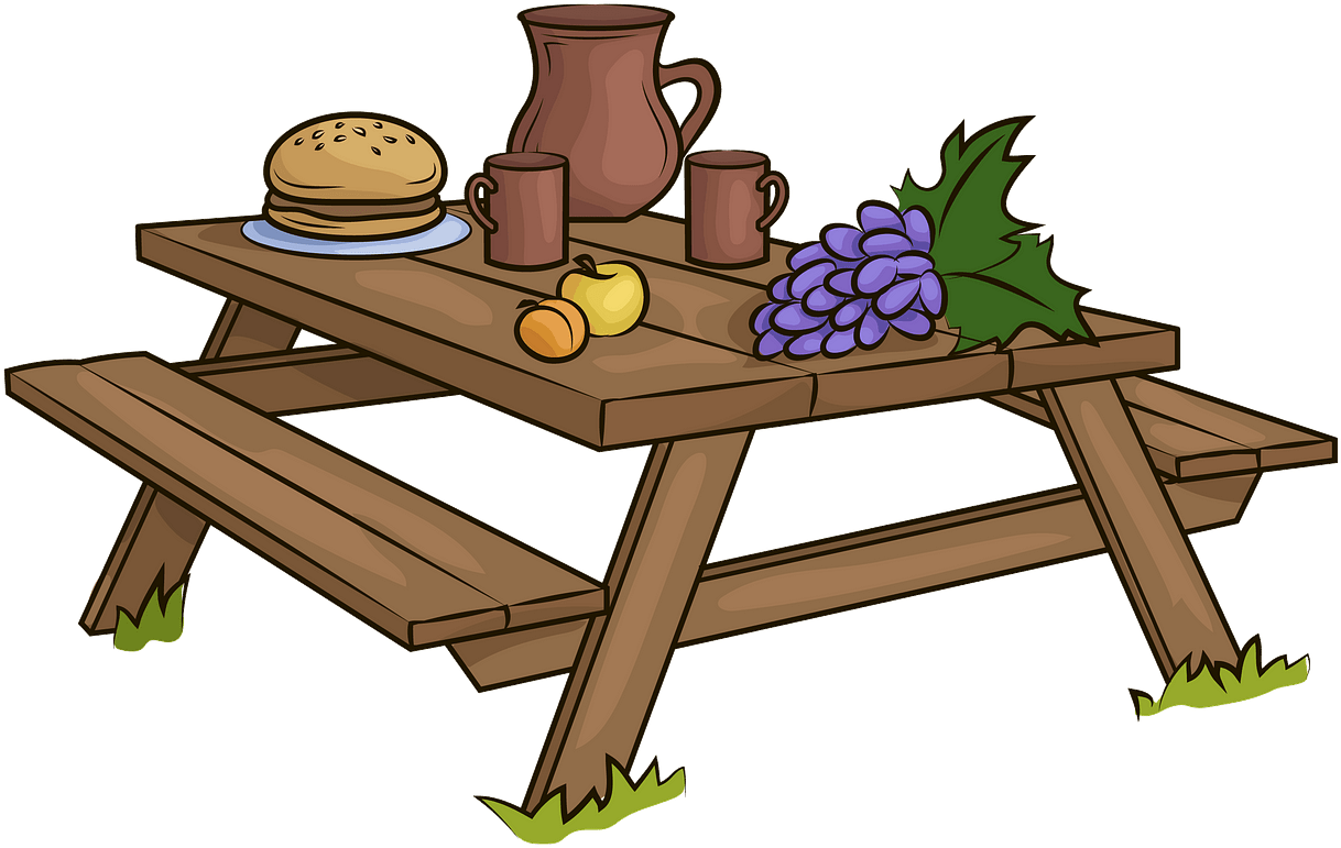 Picnic Table Clipart - Png Download (1280x905), Png Download