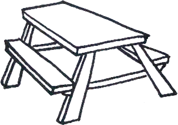 Picnic Table Icon - Drawing Of A Picnic Table Clipart (684x684), Png Download