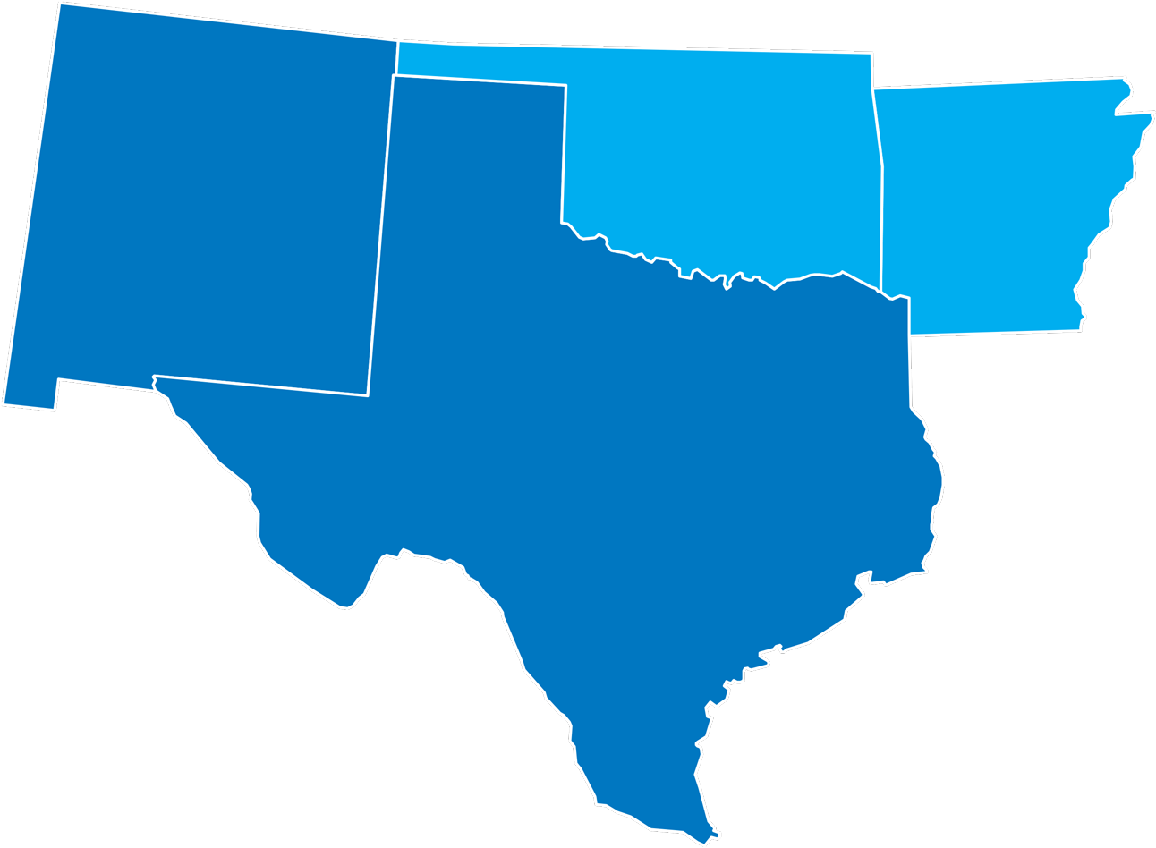 Transparent Texas Map Outline Png - Arizona New Mexico And Texas Clipart (1292x948), Png Download