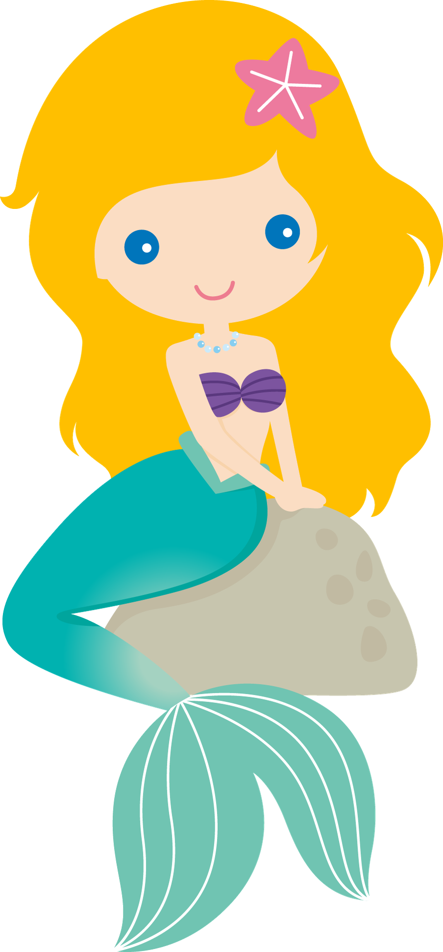 Mermaid Clipart Boy - Cute Memraid Clipart - Png Download (900x1932), Png Download
