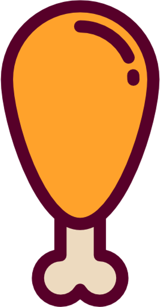 Interesting Aesthetic Food Friedchicken Emoji Sticker - Vector Chicken Food Png Clipart (534x1025), Png Download