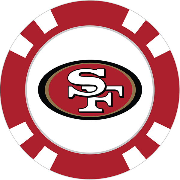 San Francisco 49ers Poker Chip Ball Marker - 49ers Poker Chip Ball Marker Clipart (600x602), Png Download