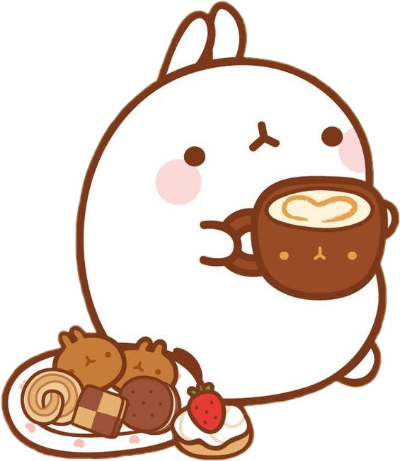 #kawaii #rabbit #cute #cookies #donut #cake #cup #coffee - Kawaii Bunny Transparent Background Clipart (565x652), Png Download