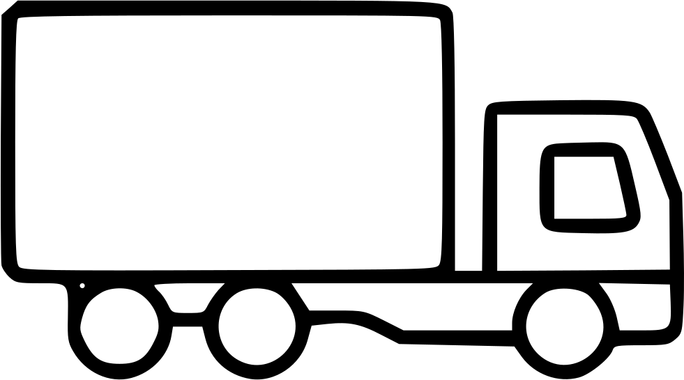 Delivery Truck Shipment Transportation Freight Logistics - Transport Truck Clipart Black And White - Png Download (981x546), Png Download