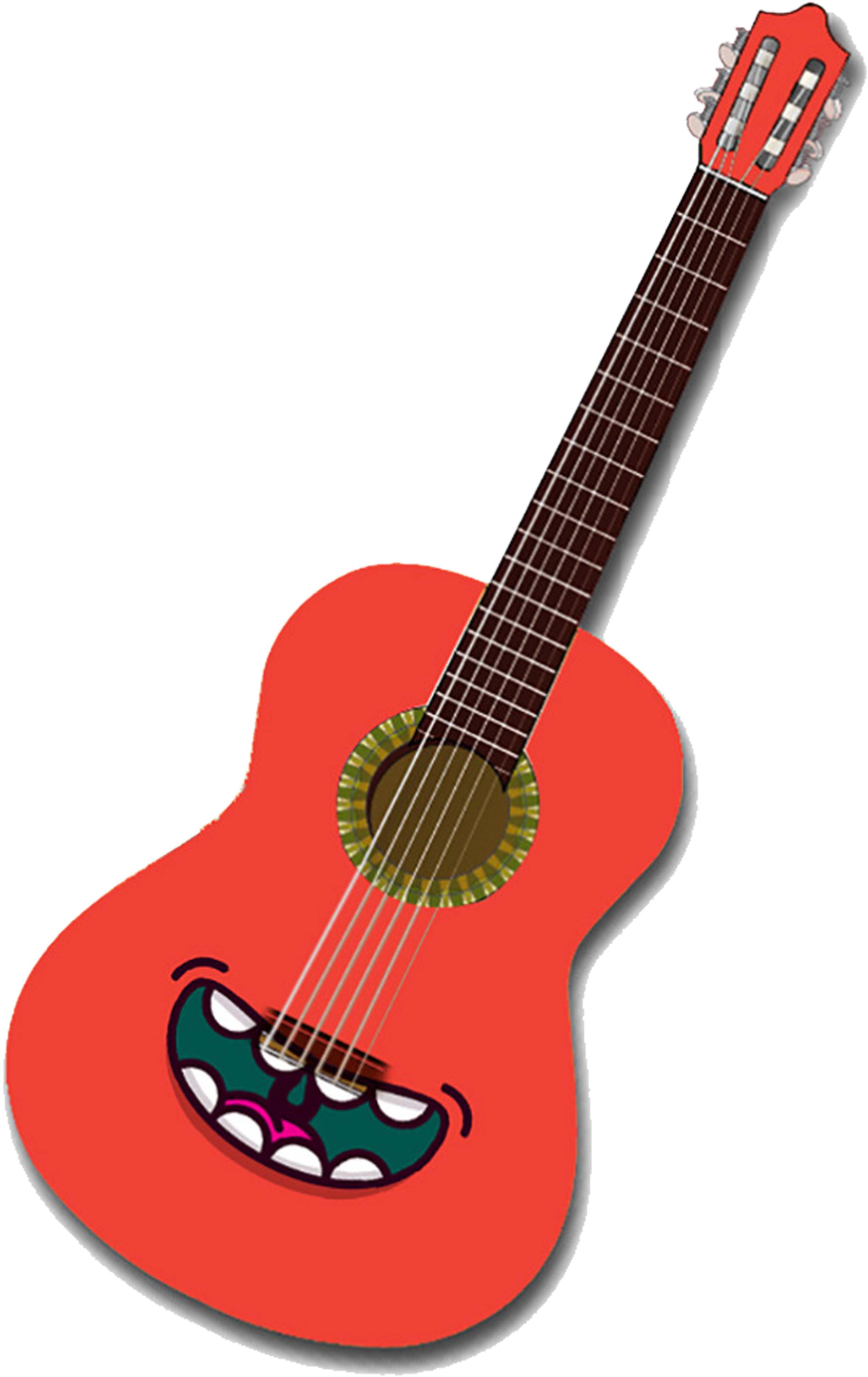 Transparent Background Guitar Cartoon Png Clipart (4266x4213), Png Download