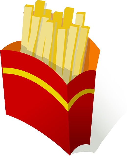 French Fries, Fries, Potatoes, Food, Junk Food - Cartoon French Fry Png Clipart (520x640), Png Download