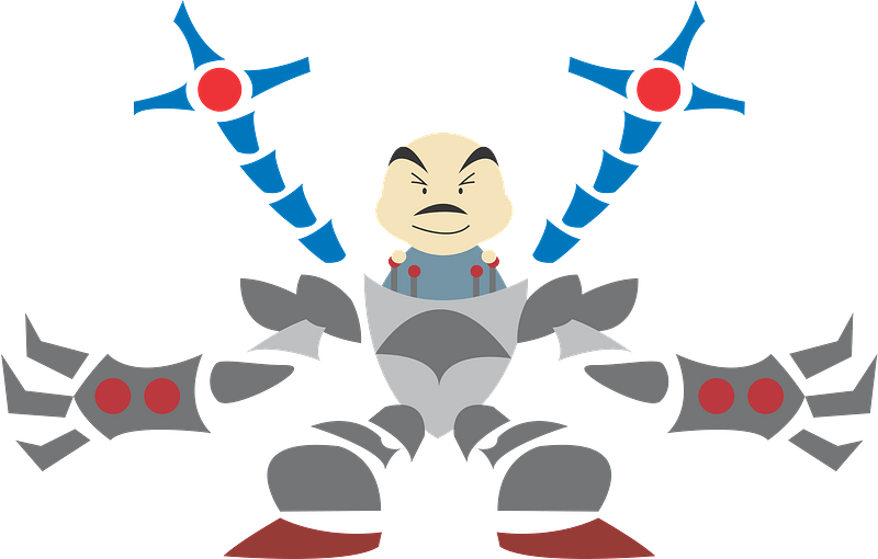 Man In Robot Clipart - Robot Mechant Png Transparent Png (800x510), Png Download