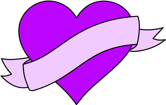 Heart Banner1 - Ribbon Banner Png Img Clipart (600x600), Png Download