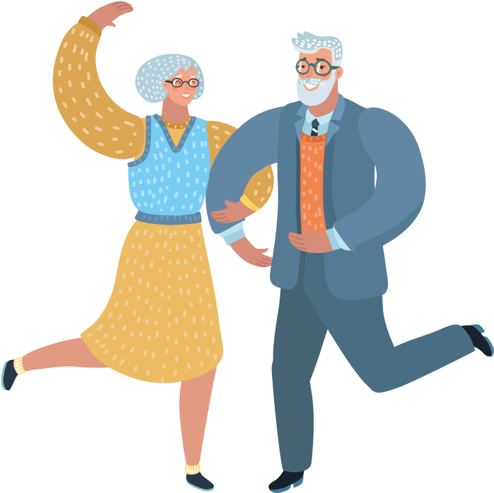Elderly Illustration Clipart (730x734), Png Download