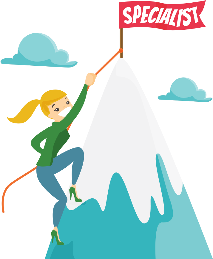 Woman Climbing Mountain Cartoon Clipart Full Size Clipart (5526148