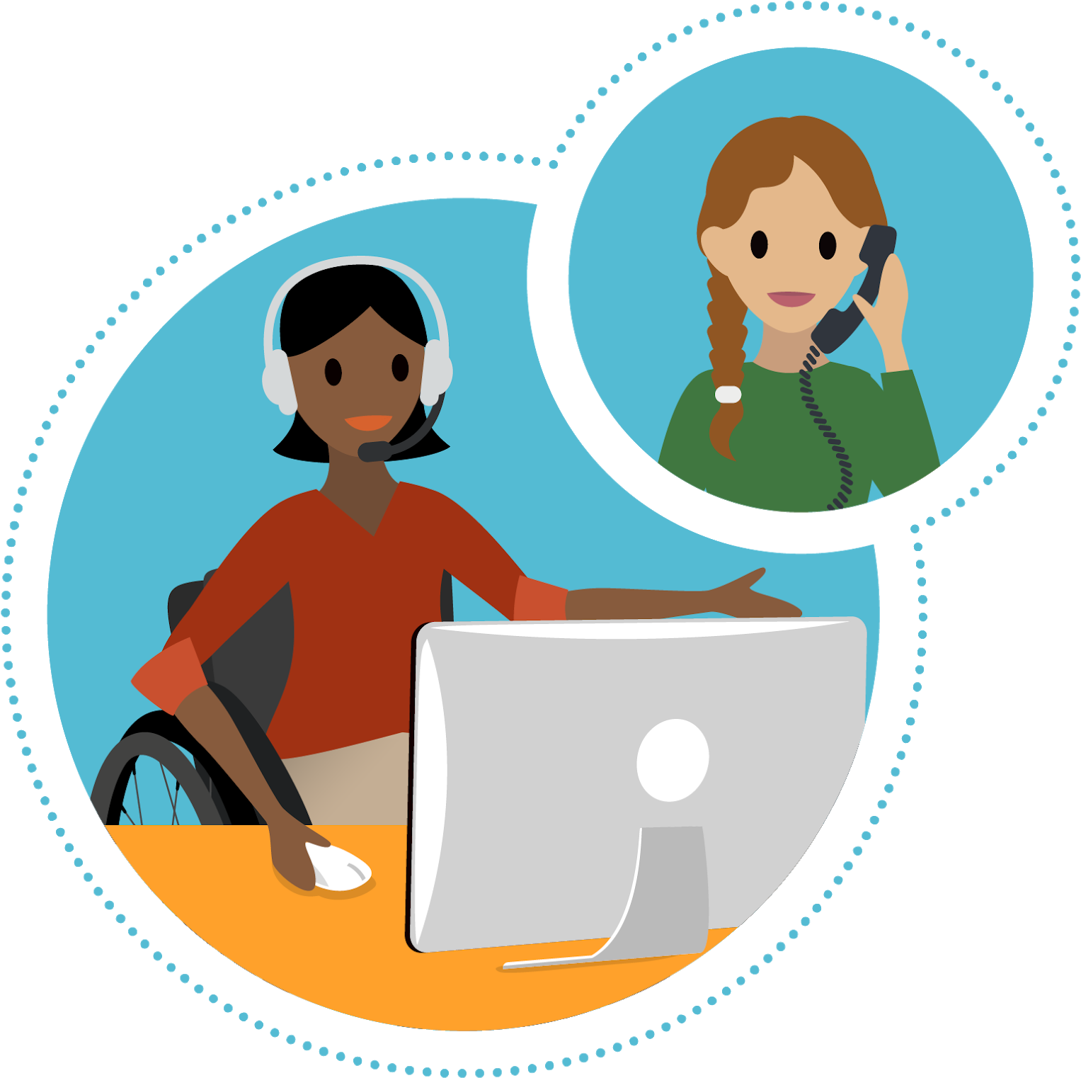 Woman In A Wheelchair Sitting In Front Of Computer - Wheelchair Clipart (1600x1597), Png Download