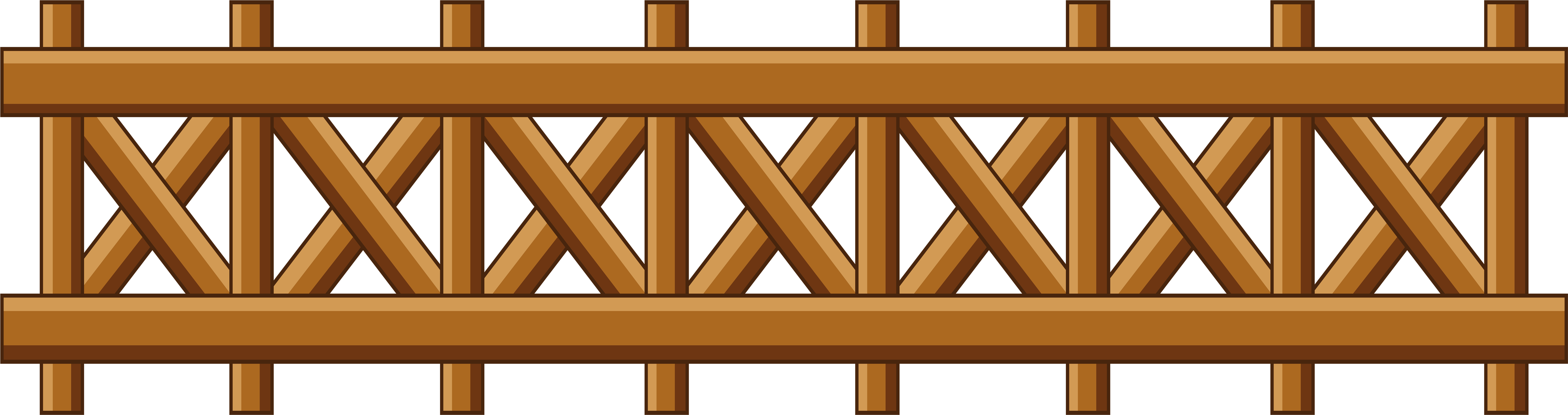 Fence Garden Gate Clip Art - Wood Fence Clip Art - Png Download (7223x2000), Png Download