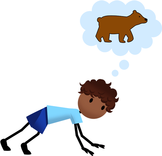 Transparent Kids Jumping Png - Clip Art Bear Crawl (570x549), Png Download