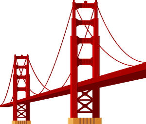Golden Gate Bridge Clipart (300x255), Png Download
