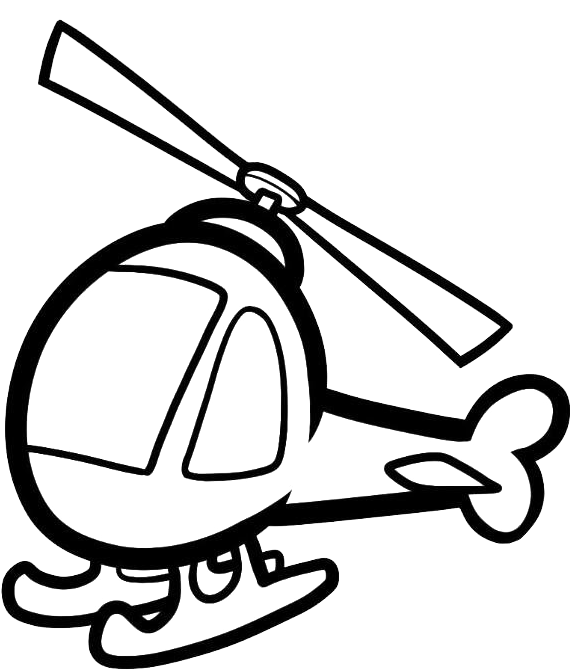 Car Child Coloring Book - Helicopter Drawing For Kids Clipart (796x778), Png Download