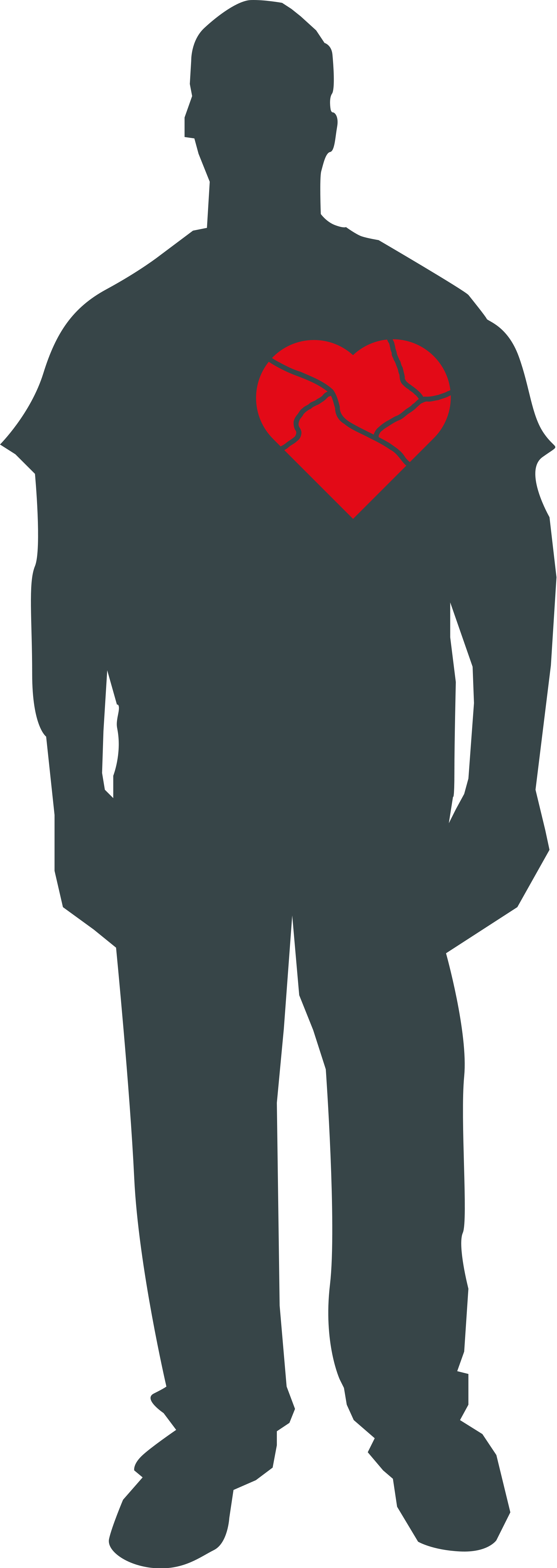Person With Heart Clipart Png Library Stock Outline - Person With Broken Heart Transparent Png (2000x5630), Png Download