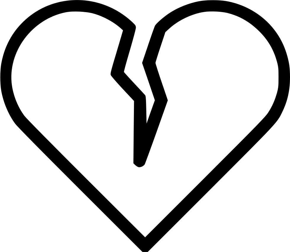 Broken Heart Favorite Dislike - Broken Heart Icon Png Clipart (981x854), Png Download