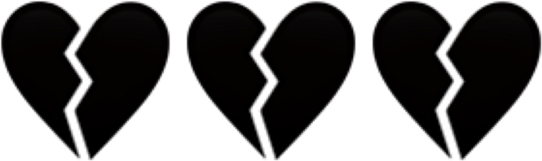 #aesthetic #tumblr #black #heart #broken #heartbreak - Heart Clipart (3464x3464), Png Download
