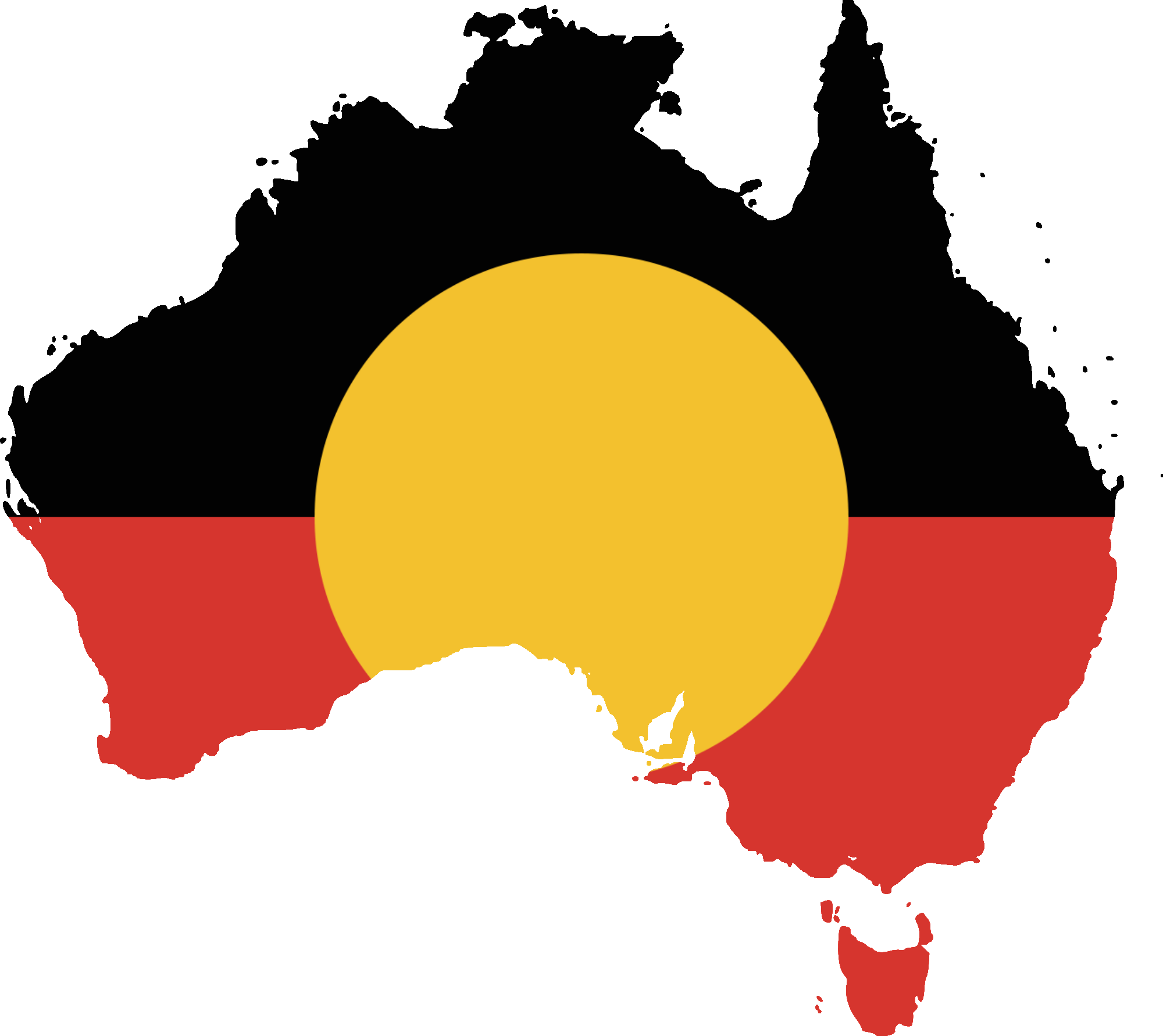 History Clipart History Australian - Aboriginal Flag Australia Shape - Png Download (2000x1782), Png Download