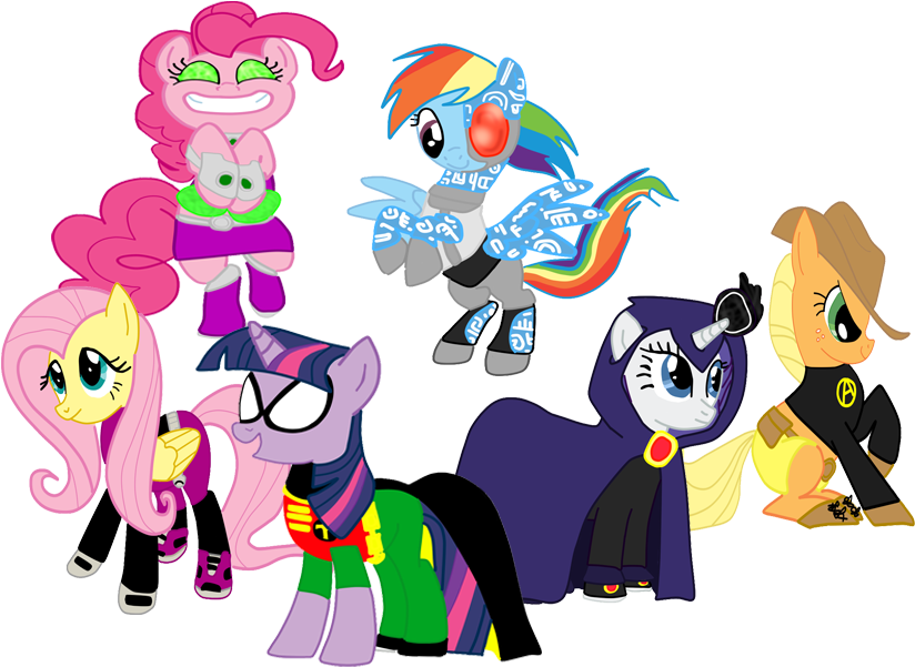 Beast Boy Clipart Cyborg - Mlp Teen Titans Raven - Png Download (1006x700), Png Download