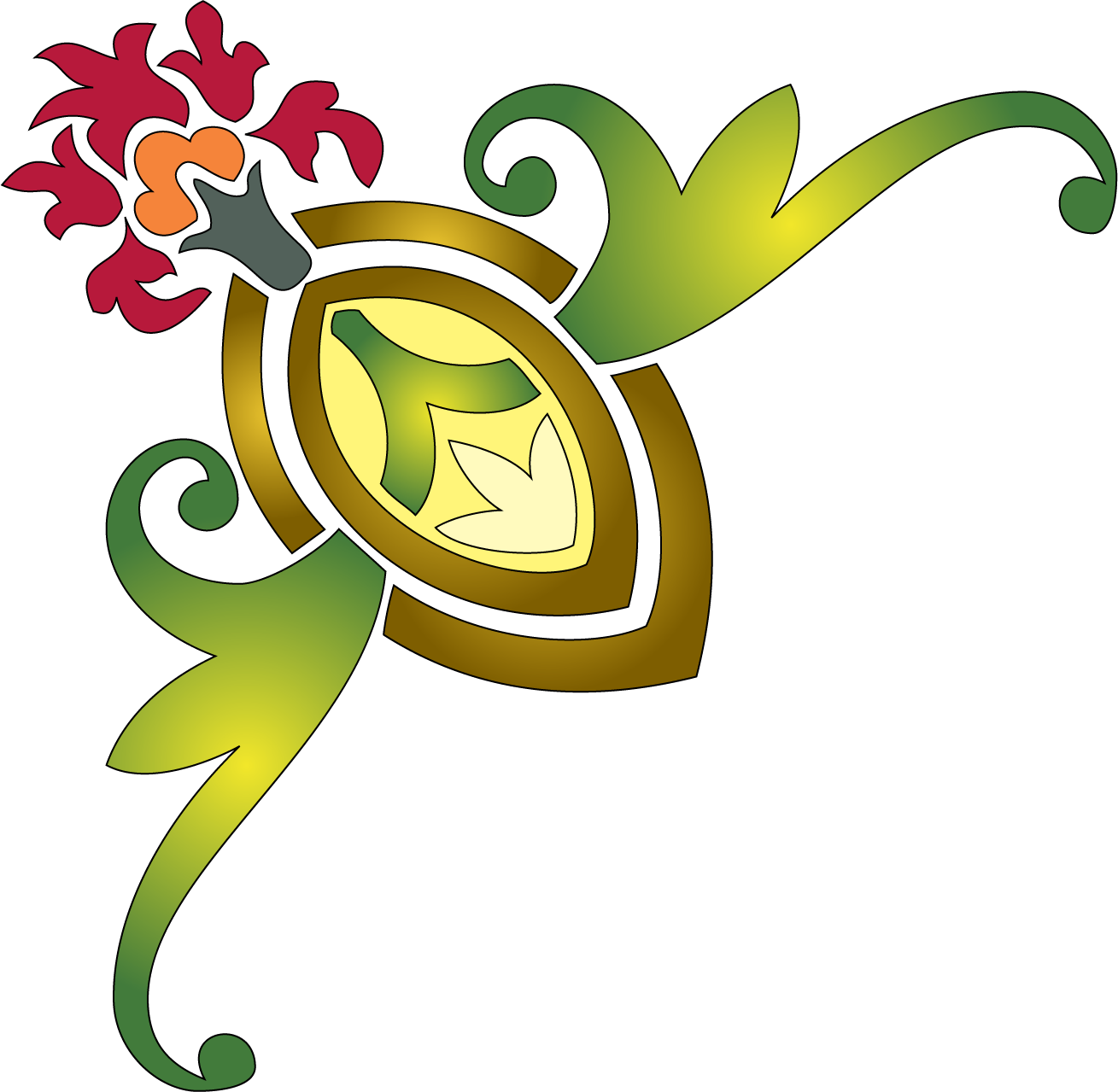 India Clipart Corner - Colourful Alpona Background Png Transparent Png (1309x1279), Png Download