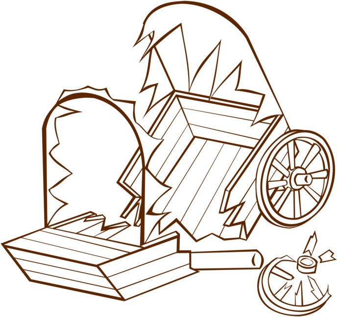 Covered Wagon Wheel Rim Wagon Train - Broken Wagon Wheel Clip Art - Png Download (688x648), Png Download