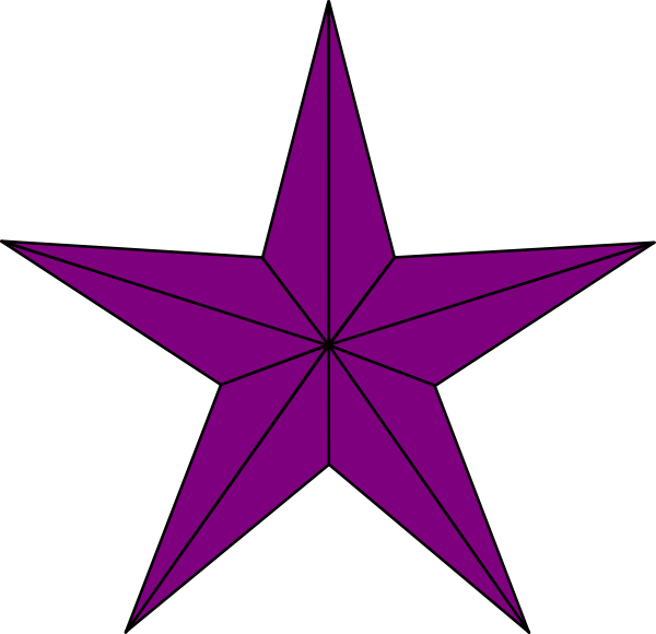 Purple Star Clipart Jpg Freeuse Purple Lined Star Clip - Star Png Transparent Png (600x580), Png Download