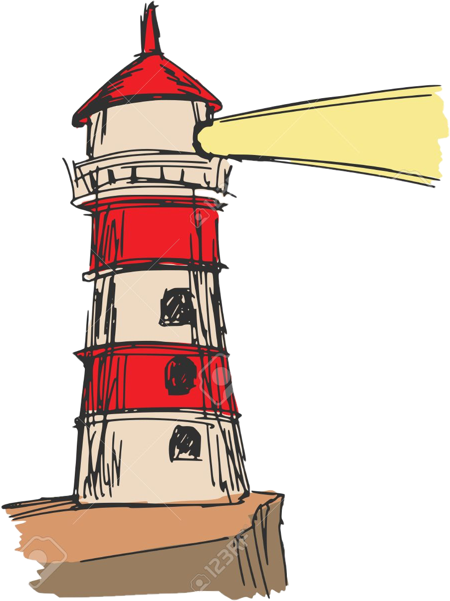 Light House Cartoon Clipart (902x1206), Png Download