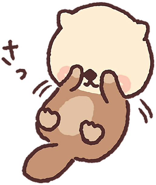 #seaotter #otter #kawaii #cute #anime #freetoedit - Kawaii Sea Otter Cartoon Clipart (560x640), Png Download