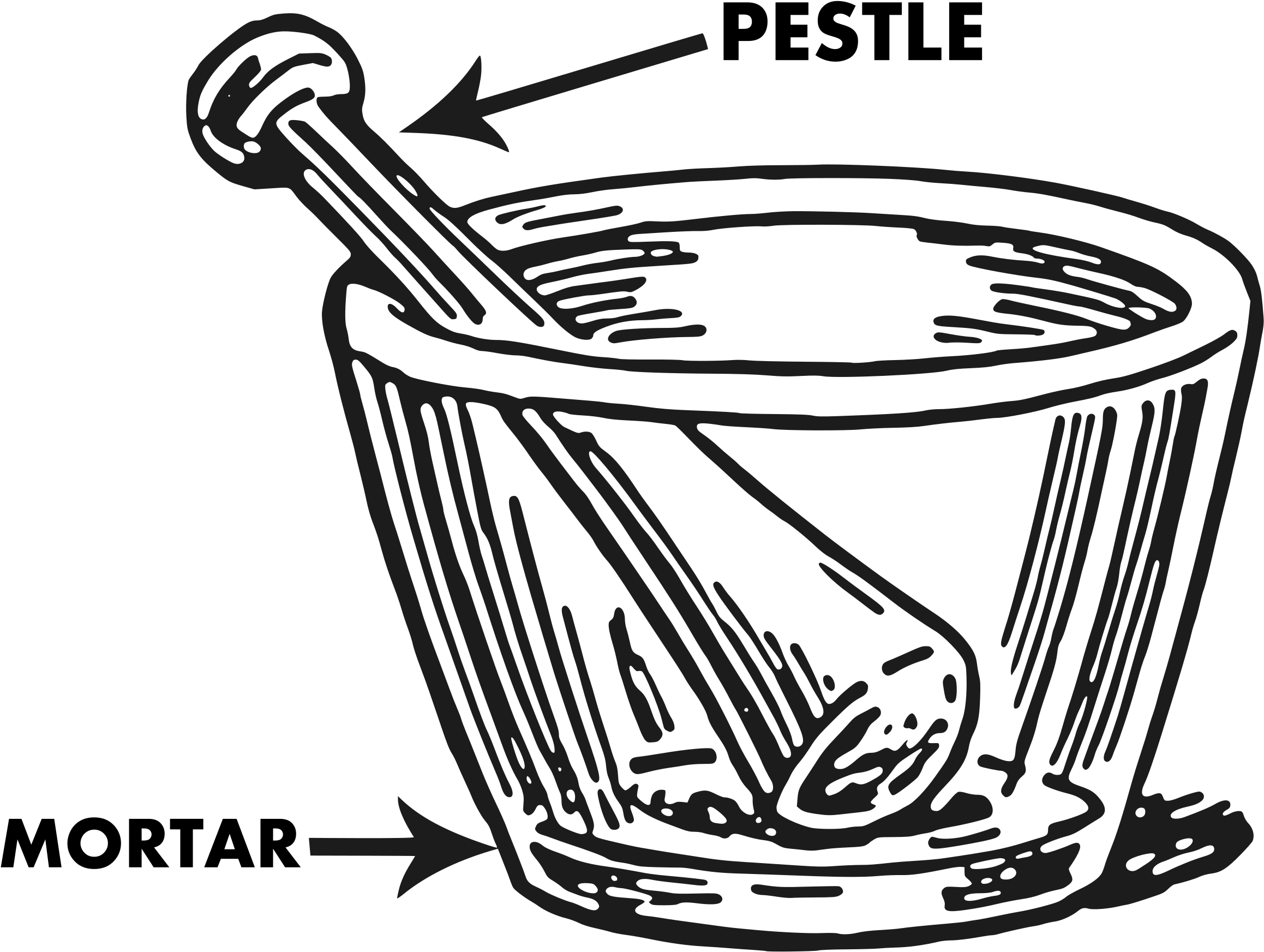 Mortar And Pestle Clipart Clip Art - Mortar And Pestle Laboratory Apparatus Drawing - Png Download (2400x2000), Png Download
