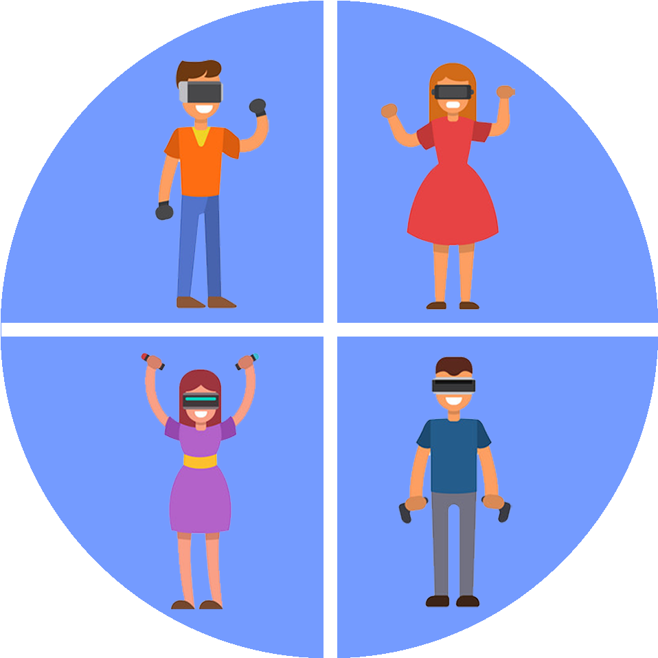 2 To 4 Players - Cartoon Clipart (1000x1000), Png Download