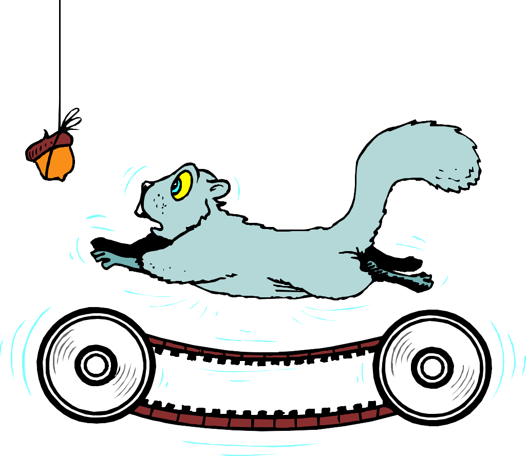 Transparent Focus Clip Art - Squirrel Running On A Treadmill - Png Download (1024x888), Png Download