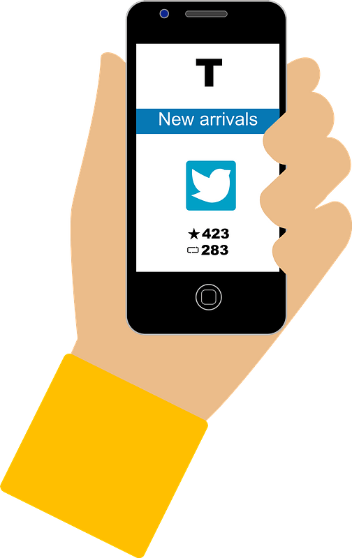 Smartphone Hand Twitter Clipart - Iphone - Png Download (504x800), Png Download