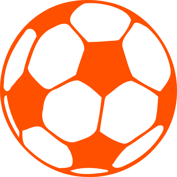 Orange Soccer Ball Clip Art - Png Download (594x597), Png Download