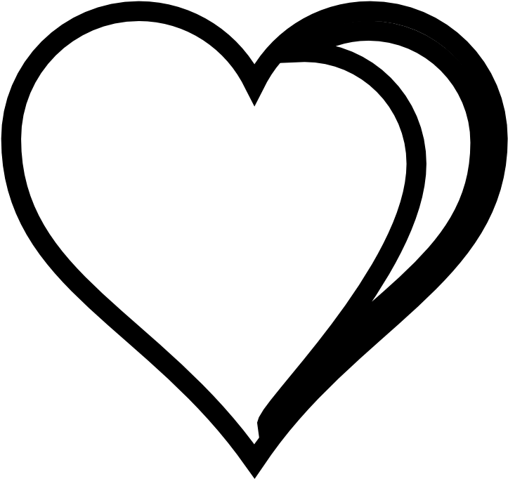 Transparent Black And White Clipart Png - Heart (723x682), Png Download