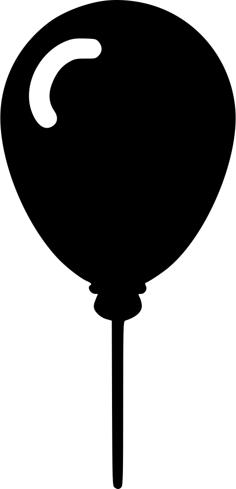 Toys Balloon Game Birthday - Birthday Black And White Icon Clipart (474x980), Png Download