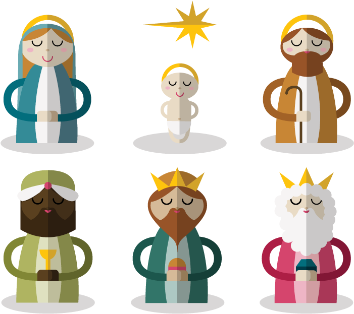 Nativity Role Summary Png Download - 耶稣 诞生 卡通 图案 Clipart (800x800), Png Download