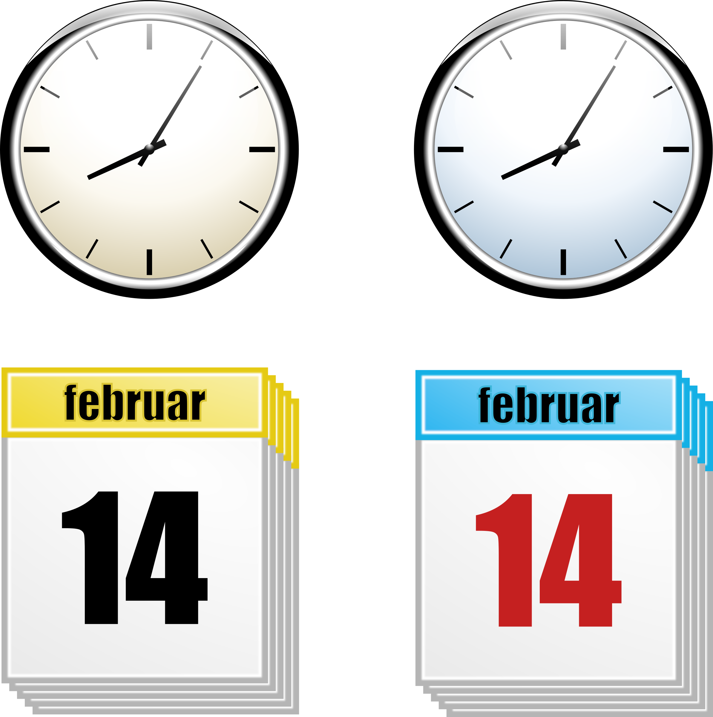 Clock And Calendar Vector Image - Time Calendar Clipart - Png Download (600x600), Png Download