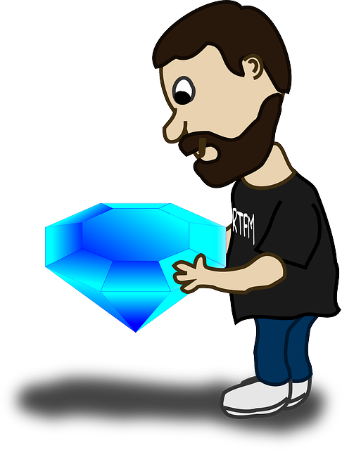 Rock, Man, Person, Diamond, Jewel, Jeweler - Animated Lawn Mowing Gif Clipart (486x640), Png Download